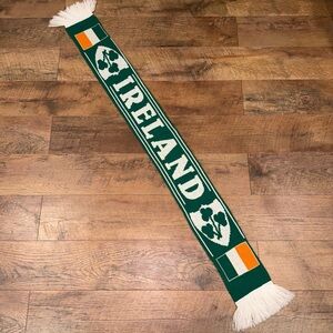 Ireland Knit Scarf with Shamrock Design and Fringes